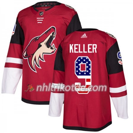 Arizona Coyotes Trikot Clayton Keller 9 Adidas 2017-2018 Rot USA Flag Fashion Authentic - Herren